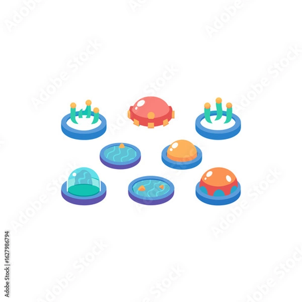 Obraz  different water ball arena set   