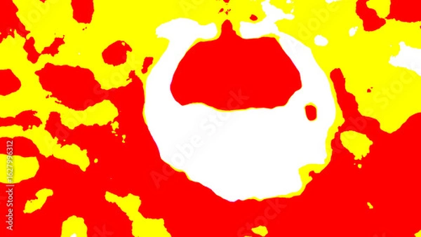 Fototapeta Abstract background. An old, deteriorated, white, perforated zinc basin left in a backyard. Gradient of yellow, red, and white. Blurred. Nature, fungus, forest, autumn, grass, food, green, white, plan