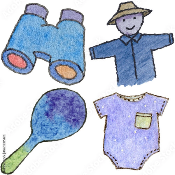 Obraz a drawing of a person with a hat and a shirt