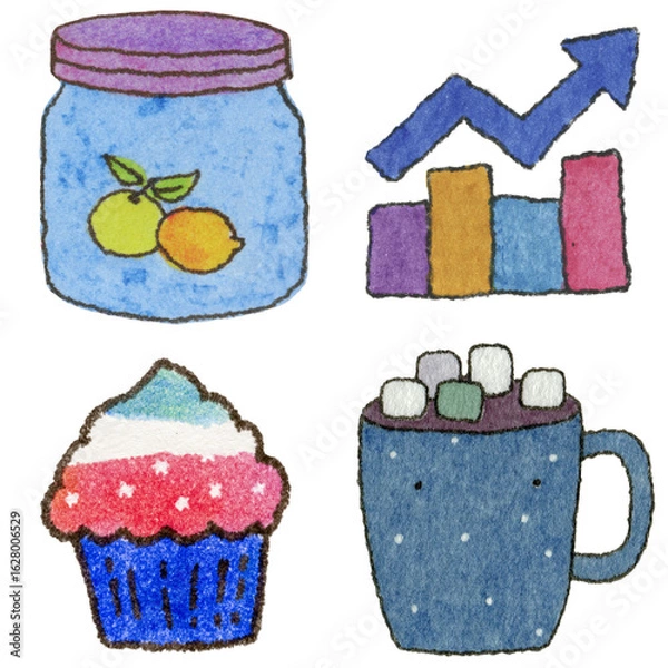 Obraz a drawing of a cupcake and a cupcake and a cupcake and and a cupcake