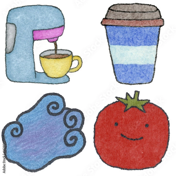 Obraz a drawing of a variety of food items
