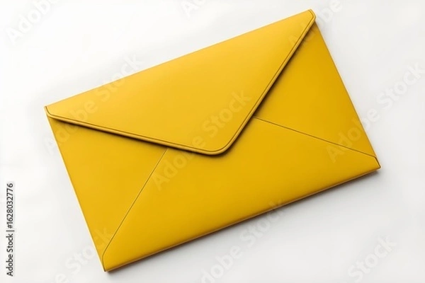 Fototapeta Bright Yellow 3D Envelope – Photorealistic Digital Art with Minimalist and Elegant Design


