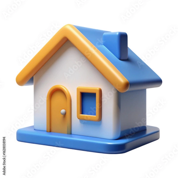 Obraz 3D Home Icon Isolated on White Background

