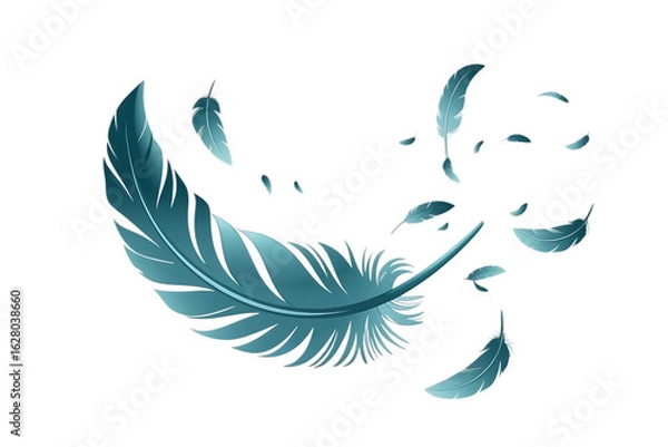 Obraz Minimalist Feather Illustration with Soft Gradient Design