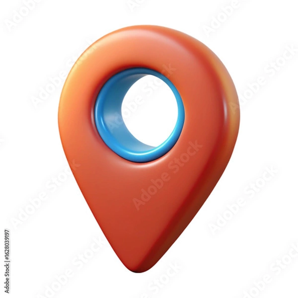 Obraz 3D Location Pin Icon Isolated on White Background

