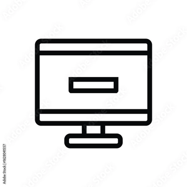 Fototapeta Computer screen monitor pc tv display icon symbol
