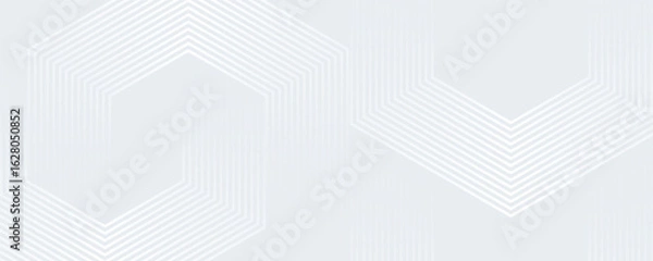 Fototapeta White abstract background. Modern circle lines pattern. Futuristic concept. Minimal geometric design.