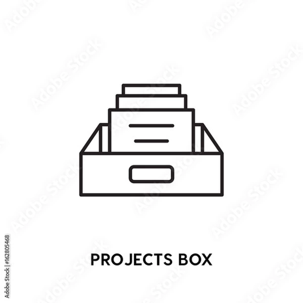Fototapeta Projects Box vector icon, archive symbol. Modern, simple flat vector illustration for web site or mobile app