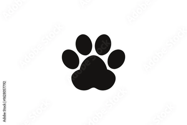 Fototapeta Dog paw print icon vector with animal footprint symbol illustration
