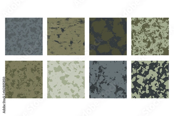 Fototapeta vector set of eight seamless grunge patterns with stains