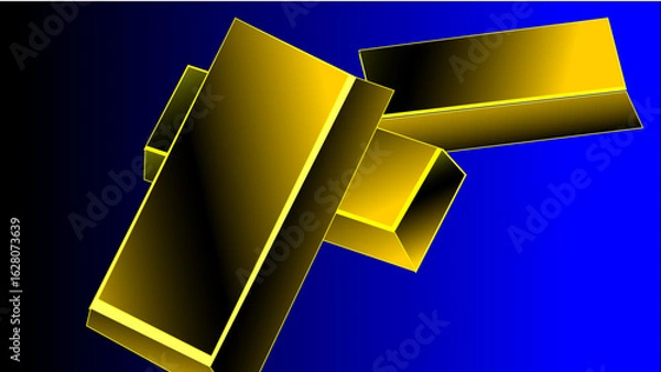 Fototapeta business, symbol, vector, 3d, yellow, illustration, design, gold
