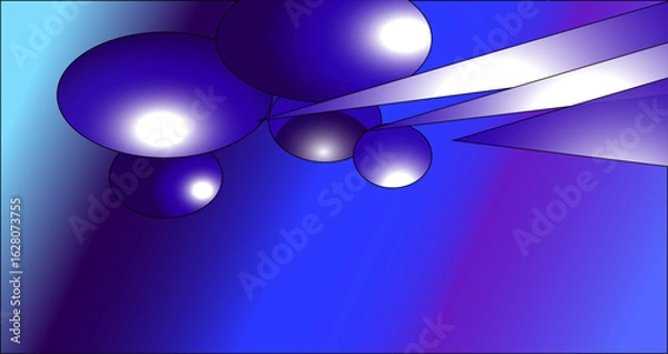 Obraz blue, geometric, illustration, wallpaper, backgrounds, concept, gradient, technology, template, art