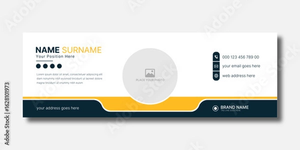 Fototapeta Creative modern email signature design, minimalist email footer template