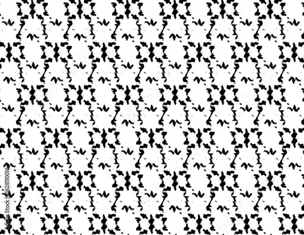 Obraz Seamless Abstract Brush Stroke Black and White Pattern