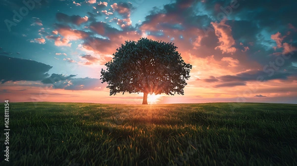 Obraz sunset in the mountains