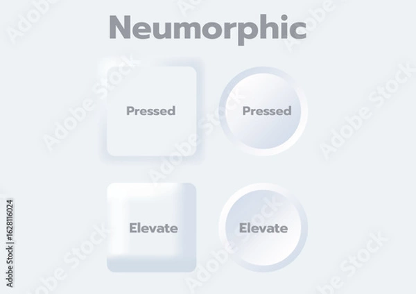 Obraz 3D Neumorphic Soft UI Design. 3D Bottons.