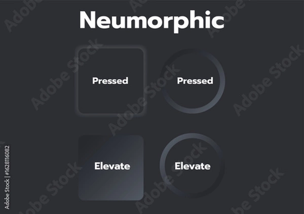 Obraz 3D Neumorphic Soft UI Design. 3D Bottons.