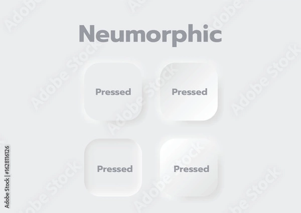 Obraz 3D Neumorphic Soft UI Design. 3D Bottons.
