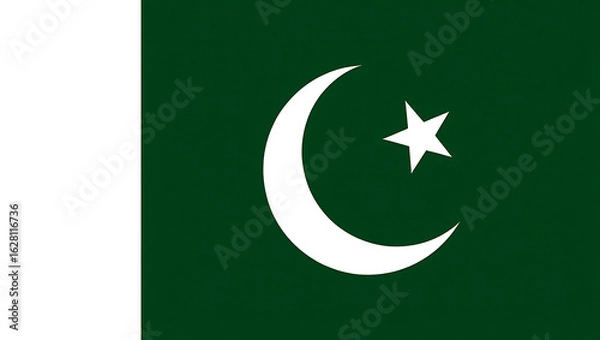 Fototapeta Pakistan national flag hide in beautiful clouds. Pakistan national flag for independence day, 14Th of august happy pakistan independence day. Vector template , Generative Ai	

