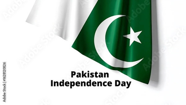 Fototapeta Pakistan national flag hide in beautiful clouds. Pakistan national flag for independence day, 14Th of august happy pakistan independence day. Vector template , Generative Ai	
