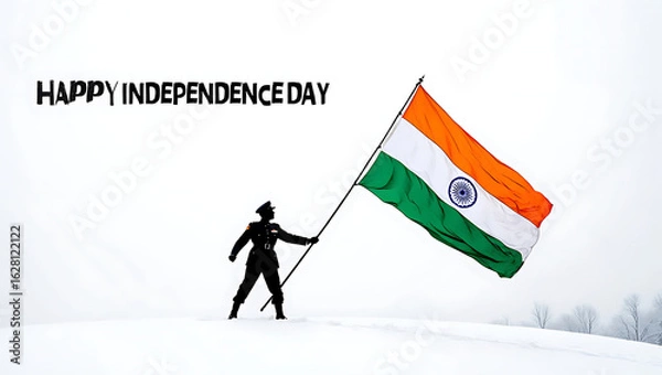 Fototapeta 15 August Indian Happy Independence Day Celebration Poster Design Template, illustration of abstract tricolor banner with Indian flag for 15th August Happy Independence, generative ai