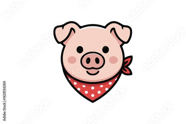 Obraz  cute pig silhouette  vector