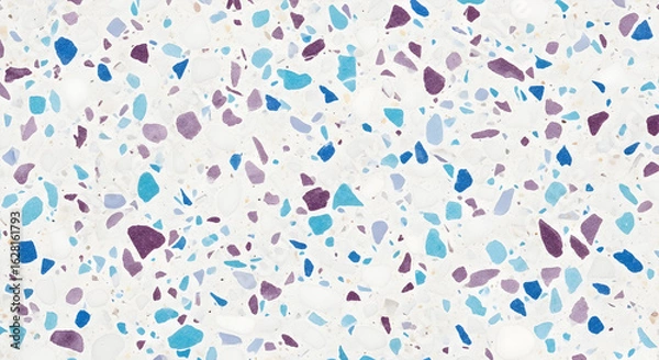 Fototapeta Close-Up of White Terrazzo with Scattered Aggregates