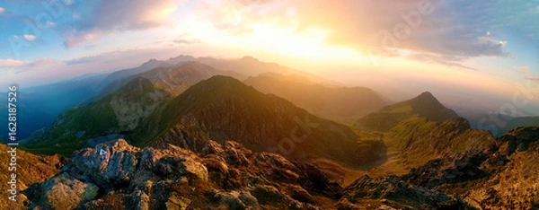 Obraz Vanatoarea lui Buteanu sunset panorama 
