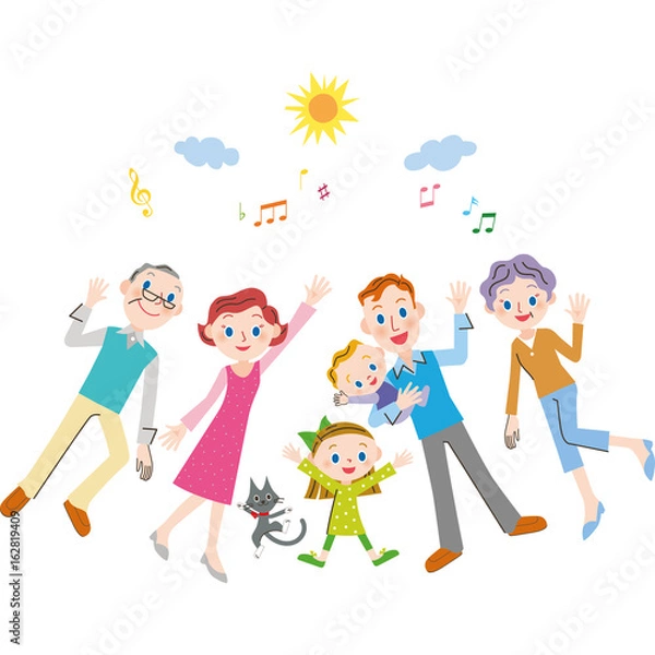 Fototapeta 仲良し三世代家族