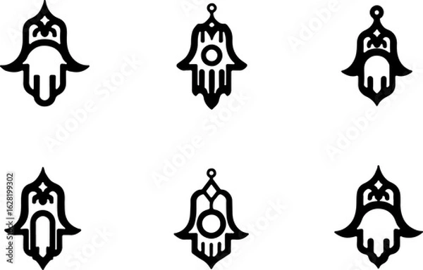 Obraz Hamsa Hand Symbol Variations