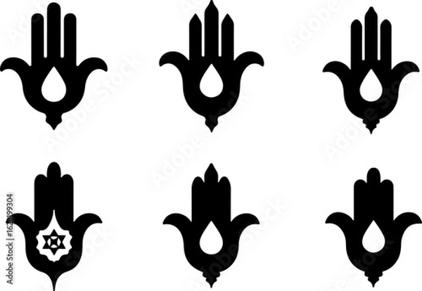 Obraz Hamsa Hand Symbol Variations