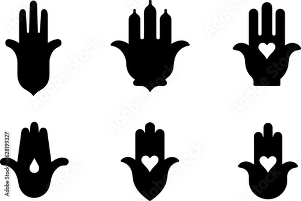 Obraz Hamsa Hand Symbol Variations