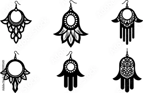 Obraz Hamsa Hand Symbol Variations