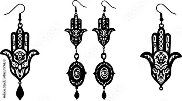 Obraz Hamsa Hand Symbol Variations