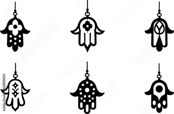 Obraz Hamsa Hand Symbol Variations