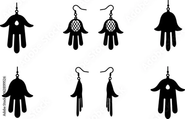 Obraz Hamsa Hand Symbol Variations