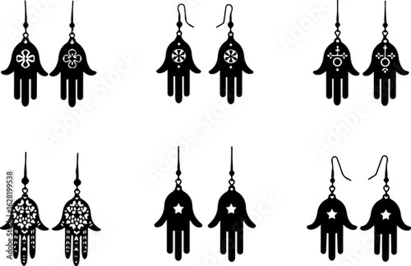 Obraz Hamsa Hand Symbol Variations