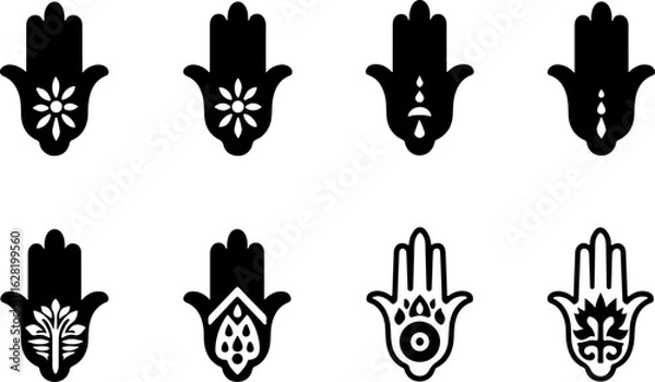 Obraz Hamsa Hand Symbol Variations