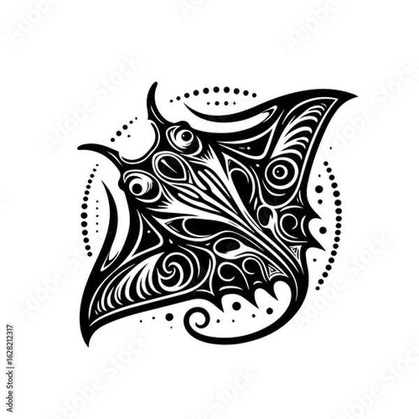 Fototapeta Manta ray isolated on white background vector illustration design