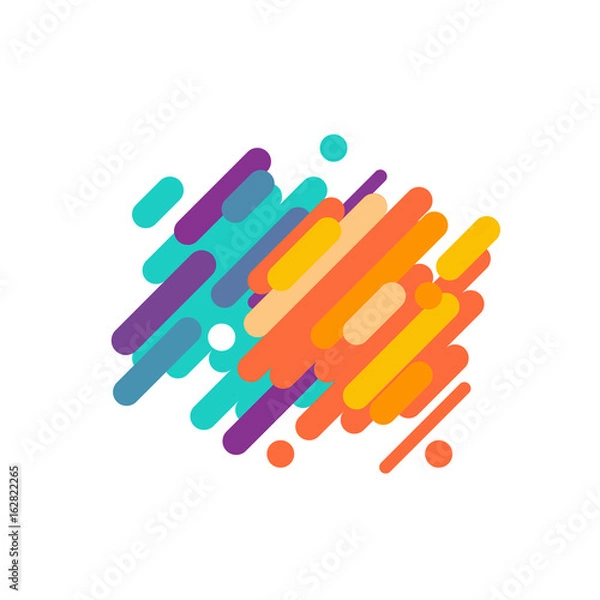 Fototapeta Modern style abstraction with composition made of various rounded shapes in color. Vector illustration