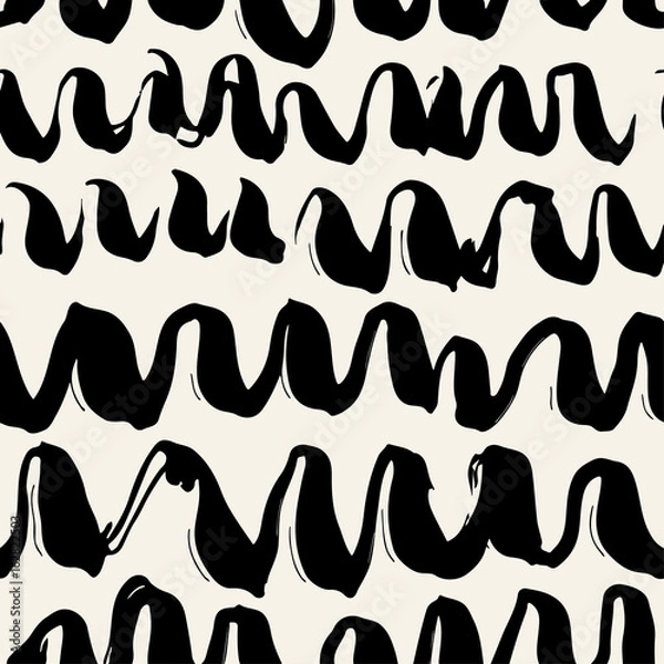 Obraz Seamless brushpen textile doodle pattern grunge texture