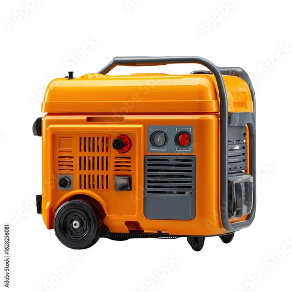 Fototapeta Orange portable generator on transparent background