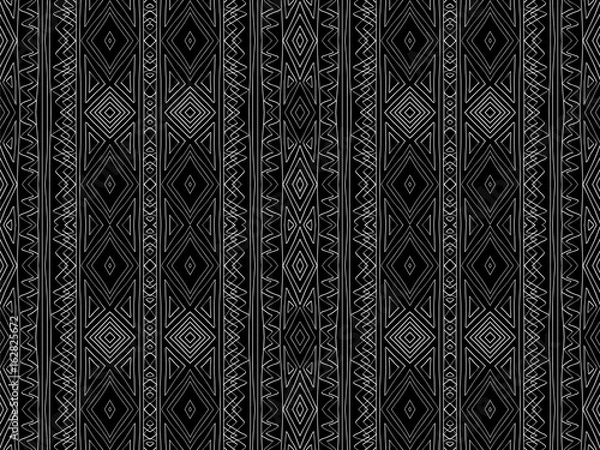 Fototapeta Background tribal aztec monogram black white texture 2