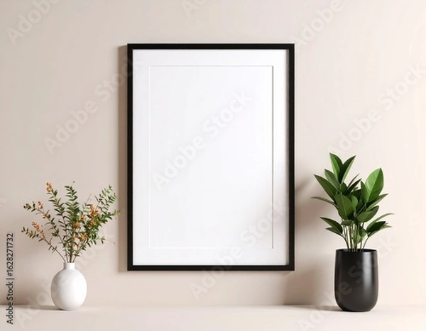 Obraz A glass filled with vibrant orange juice, standing against a plain white background.