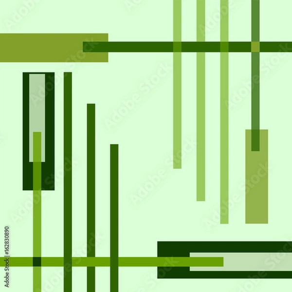 Fototapeta Conceptual geometric background with bright green strips