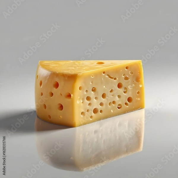 Obraz A Perfect Slice of Swiss: Golden Dairy Delight with Iconic Holes