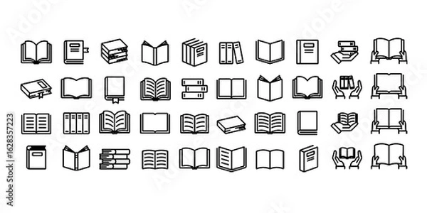 Fototapeta Editable line vector book icon set