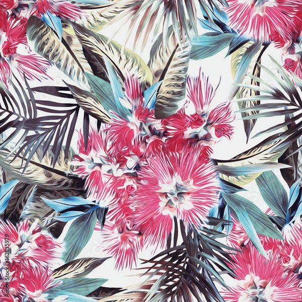 Obraz Exotic flowers seamless pattern