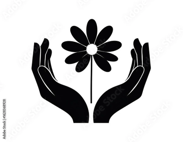 Obraz Hands holding a flower (5)