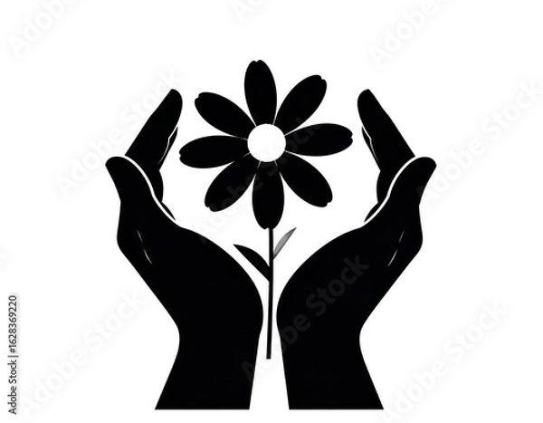 Obraz Hands holding a flower